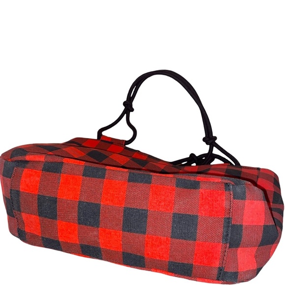 Farmhouse is my Style - Buffalo Check Large Canvas Tote Bag in Red and Black - Picture 5 of 6